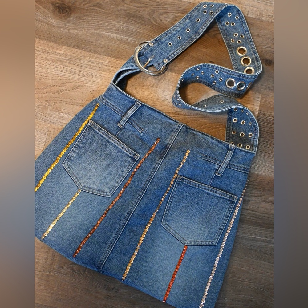 Younique Denim Bag made from Jeans. STATEMENT PIECE